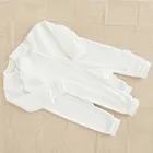 Cool Club, Pijama tip salopeta pentru bebelusi, bumbac organic, alb, set, 2 buc.