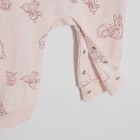 Cool Club, Pijama tip salopeta pentru fete, ecru, roz, imprimeu Bambi, set 3 buc.