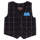 Cool Club, Set pentru baieti, Body-camasa cu maneca lunga, Vesta, Papion pentru baieti, Pantaloni, Bretele, alb-bleumarin
