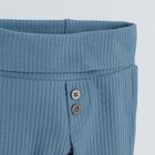 Cool Club, Set pentru baieti, Body cu maneca lunga, Pantaloni cu botosei, din tricot striat, albastru
