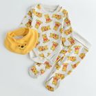 Cool Club, Set pentru baieti, Body cu maneca lunga, Pantaloni cu botosei, Esarfa, gri-galben, imprimeu Winnie the Pooh