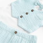 Cool Club, Set pentru baieti, Body cu maneca scurta, Pantaloni din textil din muselina, mix