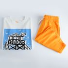 Cool Club, Set pentru baieti, Tricou, Pantaloni scurti, alb-portocaliu
