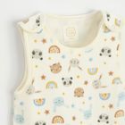 Cool Club, Set pentru bebelusi, Body cu maneca lunga, din tricot striat, Salopeta cu botosei, velur, mix