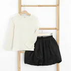 Cool Club, Set pentru fete, Bluza cu maneca lunga, din tricot striat, Fusta, mix