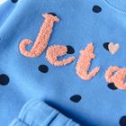 Cool Club, Set pentru fete, bluza, pantaloni trening, albastru, buline, imprimeu Jet' aime