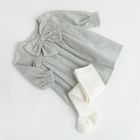 Cool Club, Set pentru fete, Rochie cu maneca lunga pentru fete, Dresuri, gri, ecru