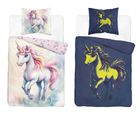 Fluo, set de lenjerie de pat pentru tineri, 140-200 cm + 70-80 cm, Unicorn