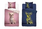 Fluo, set de lenjerie de pat pentru tineri, 160-200 cm + 70-80 cm, Dogs