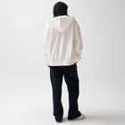 Hanorac oversize alb cu fermoar NOWEAR