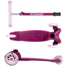 Kidwell, Uno, trotineta cu 3 roti LED, roz