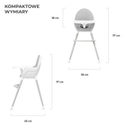 Kinderkraft, Fini, scaun inalt pentru hranire copii 2in1, picioare gri