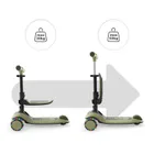 Kinderkraft, Halley 2, trotineta cu 3 roti de echilibru 2in1, LED, Grassland Green