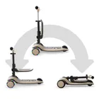 Kinderkraft, Halley 2, trotineta cu 3 roti de echilibru 2in1, LED, Stone White