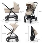 Kinderkraft, Newly, carucior multifunctional 3in1, Sand Beige