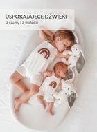 MyHummy (Szumisie), Iepuras, mascota bazaitoare cu mecanism 5in1: zgomot, senzor de somn, melodii, batai de inima, lampa, ecru