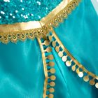 Smiki, Jasmine Aladdin, costum pentru copii, turcoaz, 117/128 cm