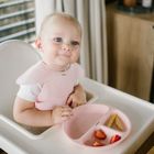 BabyOno, Baveta din silicon cu inchidere reglabila, roz
