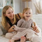 BabyOno, Patura tricotata din bambus, bej deschis, 75-100 cm