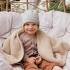 BabyOno, Paturica de iarna pentru bebelusi, bumbac + captuseala sherpa, bej, 75-100 cm