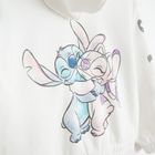 Cool Club, Hanorac cu gluga pentru fete, cu fermoar, crop top, alb, imprimeu Lilo si Stitch