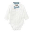 Cool Club, Set pentru baieti, body-camasa cu maneca lunga, vesta, pantaloni din material textil, papion, alb-albastru
