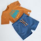 Cool Club, Set pentru baieti, Tricou, Pantaloni scurti, maro-albastru