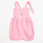 Cool Club, Set pentru fete, Body cu maneca scurta, Pantaloni scurti, Pantaloni scurti salopeta, Bentita, ecru, roz
