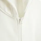 Hanorac oversize alb cu fermoar NOWEAR