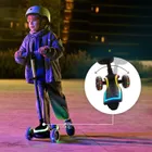 Kinderkraft, RAKET UP, trotineta LED cu 3 roti cu sezut, 2in1, Black