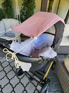 MimiNu, baldachin pentru carucior, protectie de soare, muselina de bumbac, roz