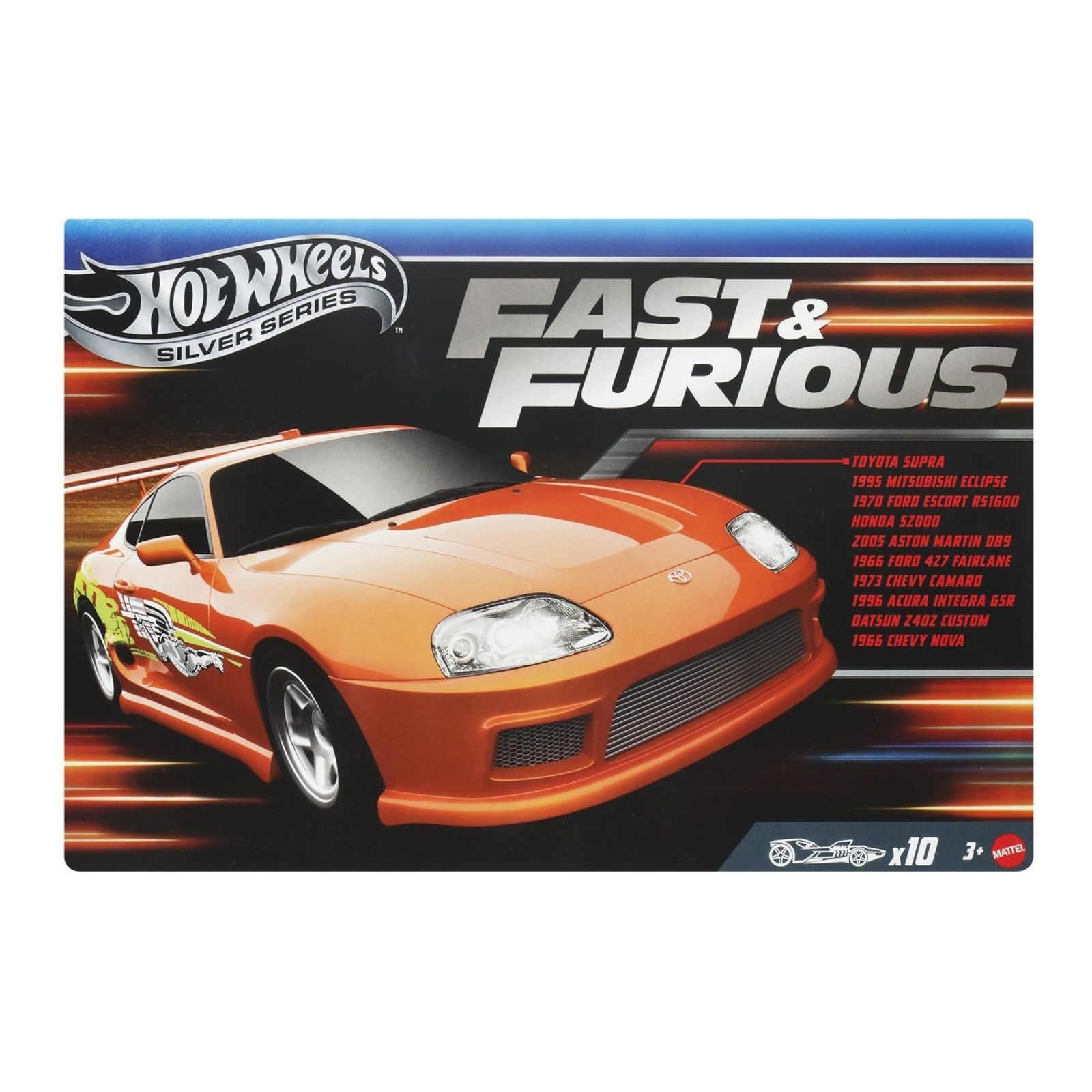 Hot Wheels, Fast & Furious, set de 10 masini, scara 1:64 - smyk.ro