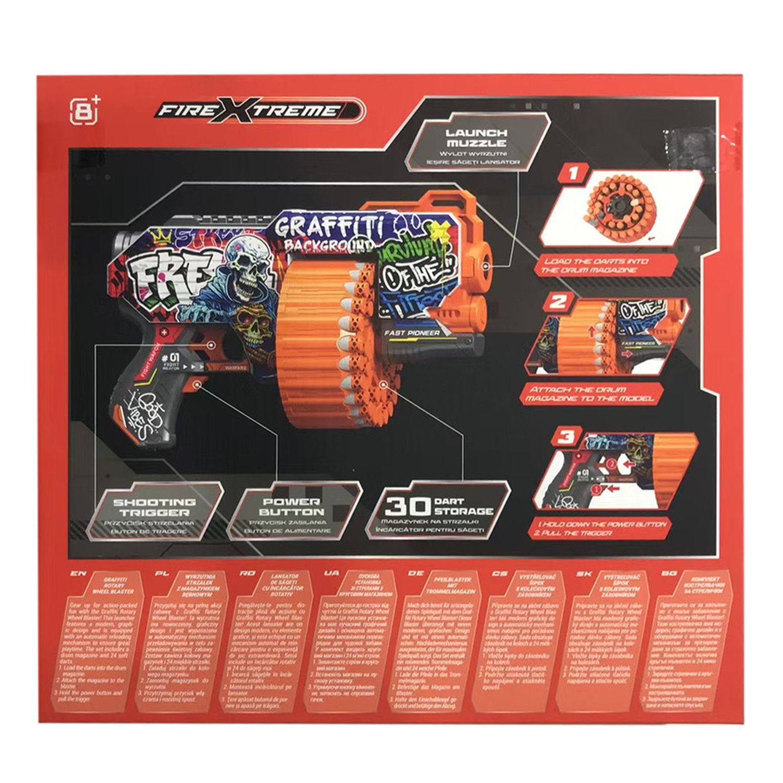 Fire Xtreme, Graffiti Rotary Wheel Blaster, lansator de proiectile Fire Xtreme, Graffiti Rotary Wheel Blaster, lansator de proiectile