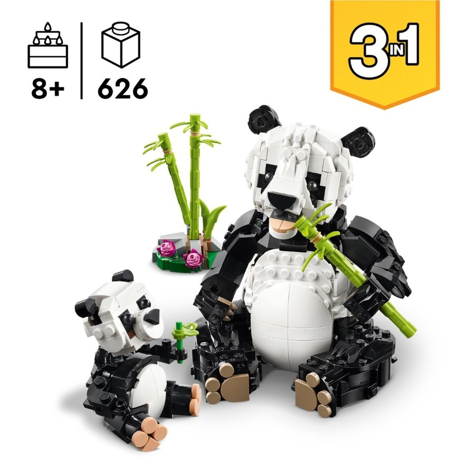 LEGO Creator, Animale salbatice: Familia de ursi panda, 31165