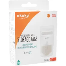 Akuku, pungi pentru stocarea laptelui matern, 30 buc.
