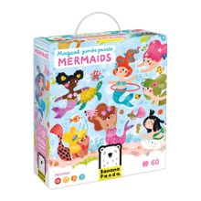 Banana Panda, Magical Jumbo Puzzle Sirene, set de puzzle-uri, pentru varsta de 4+, 60 piese