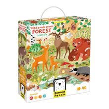 Banana Panda, Wild Jumbo Puzzle Animale din padure, set de puzzle-uri, pentru varsta de 3+, 40 piese