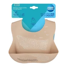 Canpol babies, baveta din silicon cu buzunar, bej