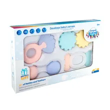 Canpol babies, set de jucarii zornaitoare cu elemente de dentitie, Pastel