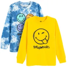 Cool Club, Bluza cu maneca lunga pentru baieti, mix, set, 2 buc., imprimeu SmileWorld