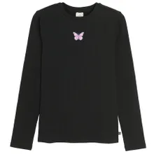 Cool Club, Bluza cu maneca lunga pentru fete, din tricot striat, negru