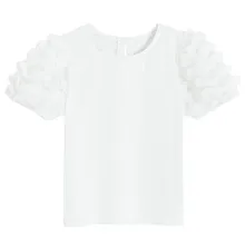 Cool Club, Bluza cu maneca scurta pentru fete, alb