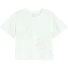 Cool Club, Bluza cu maneca scurta pentru fete, crop top, alb