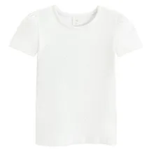 Cool Club, Bluza cu maneca scurta pentru fete, din tricot striat, alb
