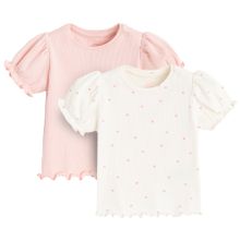 Cool Club, Bluza cu maneca scurta pentru fete, din tricot striat, mix, set, 2 buc.