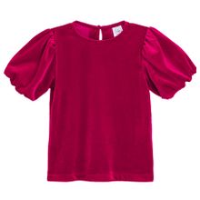 Cool Club, Bluza cu maneca scurta pentru fete, velur, rosu