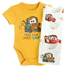Cool Club, Body cu maneca scurta pentru baieti, mix, imprimeu Cars, set, 4 buc.