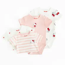 Cool Club, Body cu maneca scurta pentru fete, mix, set, 4 buc., imprimeu Hello Kitty