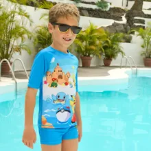 Cool Club, Costum de baie din doua piese pentru baieti, UV 50, albastru, imprimeu Pokemon