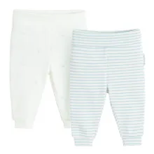 Cool Club, Pantaloni fara botosei pentru baieti, alb, set, 2 buc.